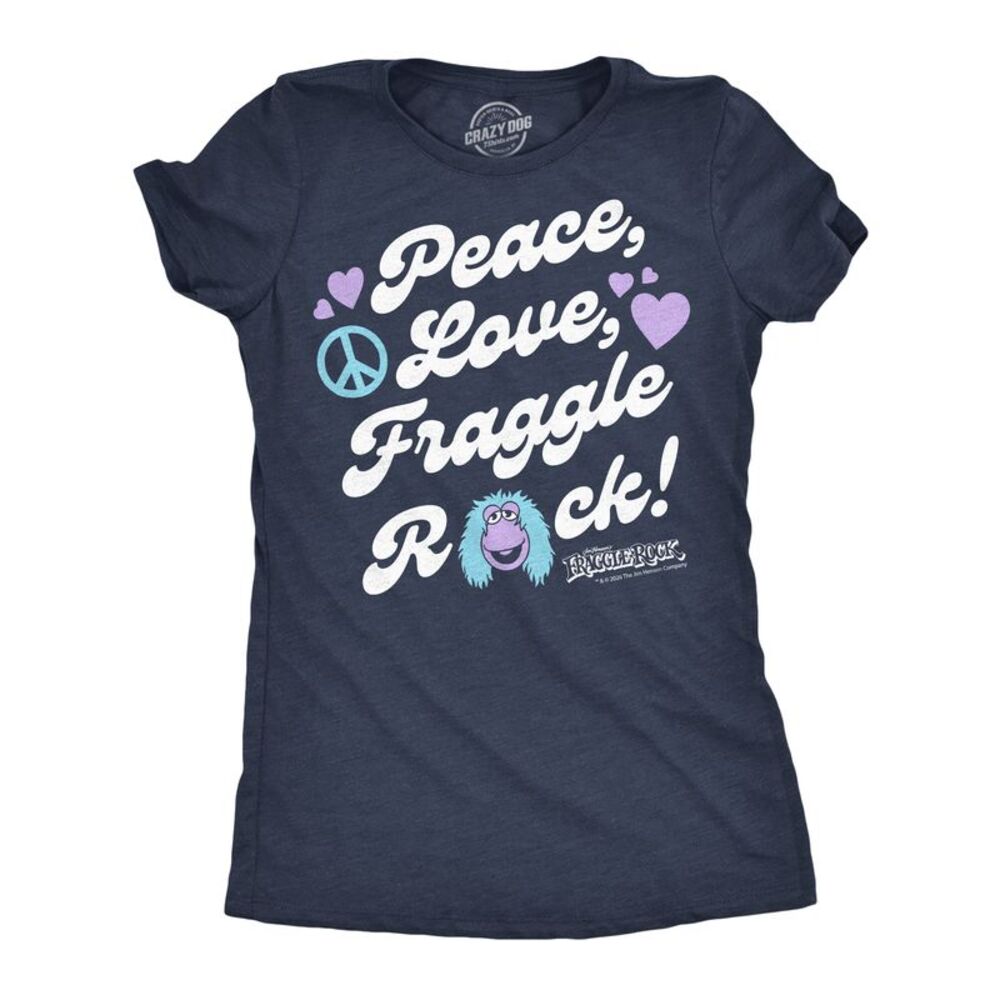 Womens T Shirts Peace Love Fraggle Rock Jim Henson Tee For Ladies